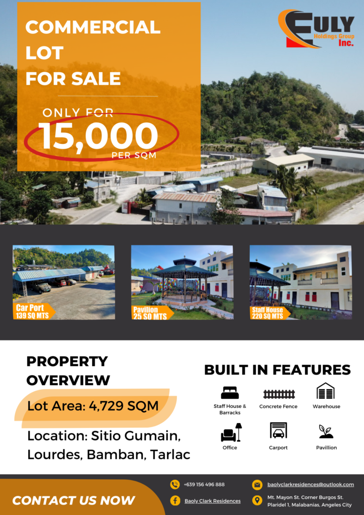 Commercial Lot For Sale Bamban, Tarlac For Only 12,000 per SQM Listing.ph